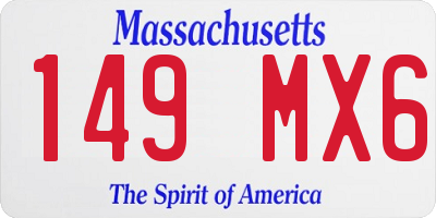 MA license plate 149MX6