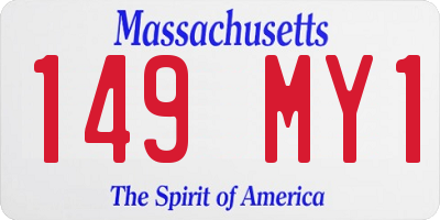 MA license plate 149MY1