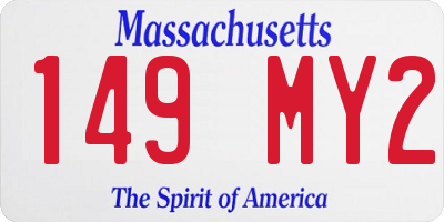 MA license plate 149MY2