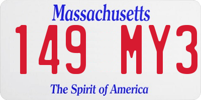 MA license plate 149MY3