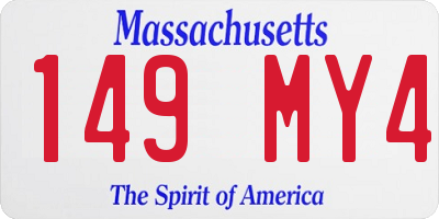 MA license plate 149MY4