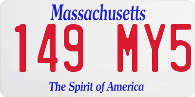 MA license plate 149MY5