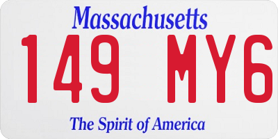 MA license plate 149MY6