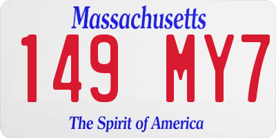 MA license plate 149MY7