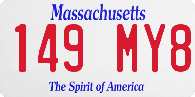 MA license plate 149MY8