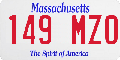 MA license plate 149MZ0