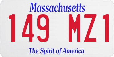 MA license plate 149MZ1