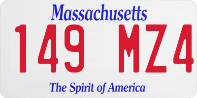 MA license plate 149MZ4