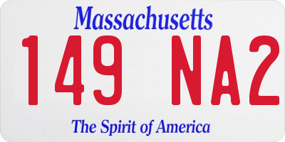 MA license plate 149NA2