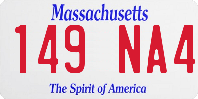 MA license plate 149NA4