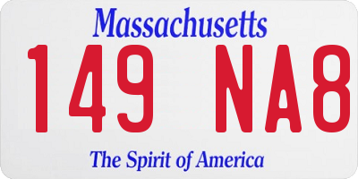 MA license plate 149NA8