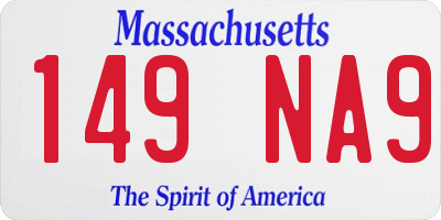 MA license plate 149NA9