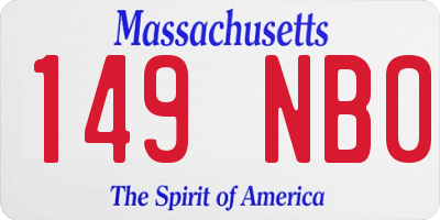 MA license plate 149NB0