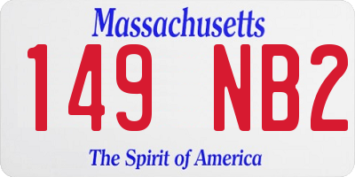MA license plate 149NB2