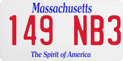 MA license plate 149NB3