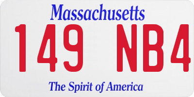 MA license plate 149NB4