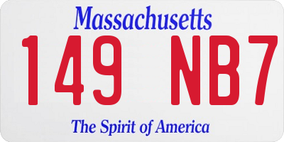 MA license plate 149NB7