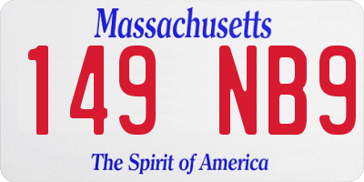 MA license plate 149NB9