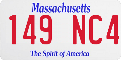MA license plate 149NC4