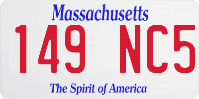 MA license plate 149NC5