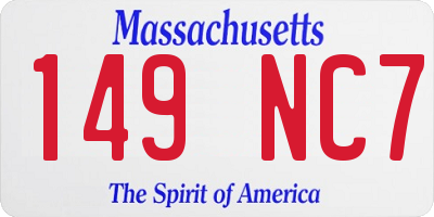 MA license plate 149NC7