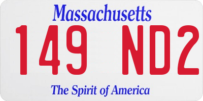 MA license plate 149ND2