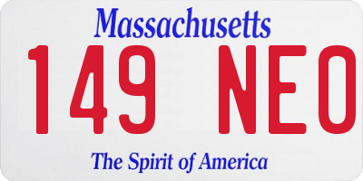 MA license plate 149NE0