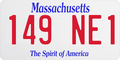 MA license plate 149NE1