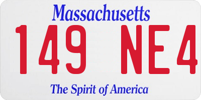 MA license plate 149NE4