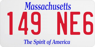 MA license plate 149NE6