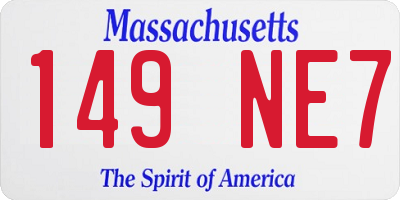 MA license plate 149NE7