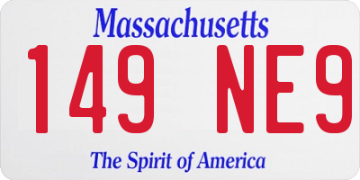 MA license plate 149NE9