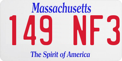 MA license plate 149NF3