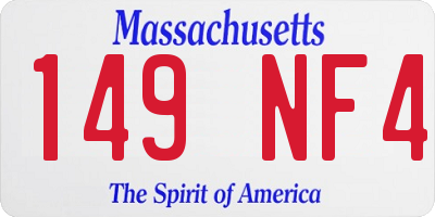 MA license plate 149NF4