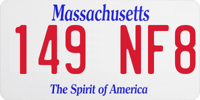 MA license plate 149NF8