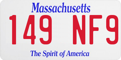 MA license plate 149NF9