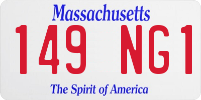 MA license plate 149NG1