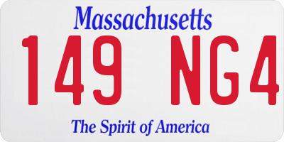 MA license plate 149NG4