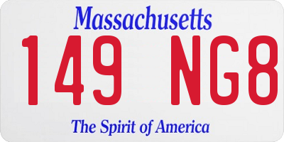 MA license plate 149NG8