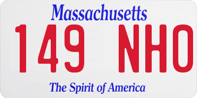 MA license plate 149NH0