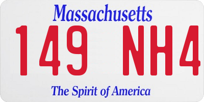 MA license plate 149NH4