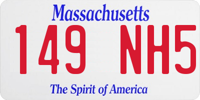 MA license plate 149NH5