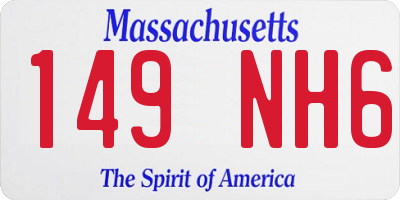 MA license plate 149NH6