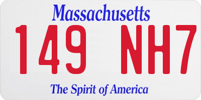 MA license plate 149NH7