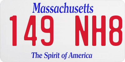 MA license plate 149NH8