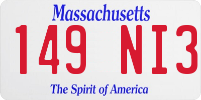 MA license plate 149NI3
