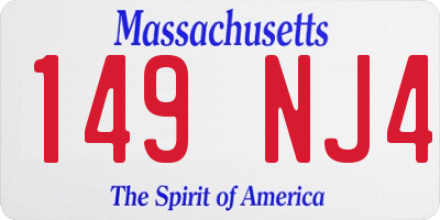 MA license plate 149NJ4
