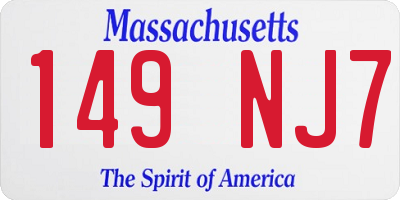 MA license plate 149NJ7