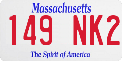 MA license plate 149NK2