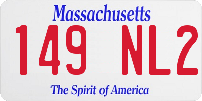 MA license plate 149NL2
